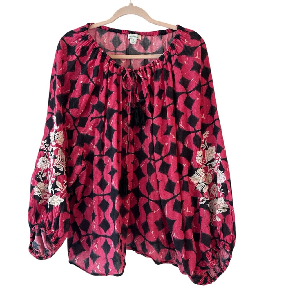 VGUC Sundance Hyacinth Batik Embroidered Blouse